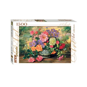 Step Puzzle (83019) - "Flowers in a vase" - 1500 piezas
