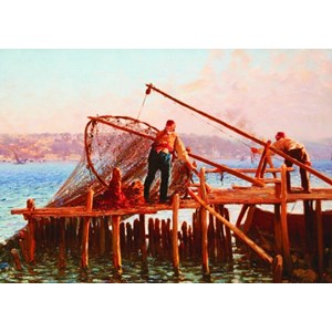 Gold Puzzle (60829) - Fausto Zonaro: "Fishermen Bringing in the Catch" - 1000 piezas