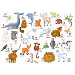 Puzzle Michele Wilson (W306-12) - "The animals alphabet" - 12 piezas