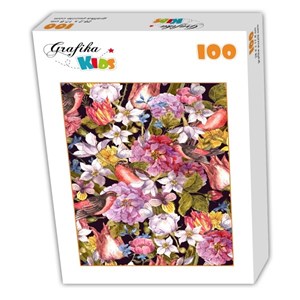 Grafika Kids (01174) - "Vintage Flowers and Birds" - 100 piezas