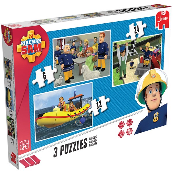 Jumbo (17339) - "Fireman Sam" - 6 12 24 piezas