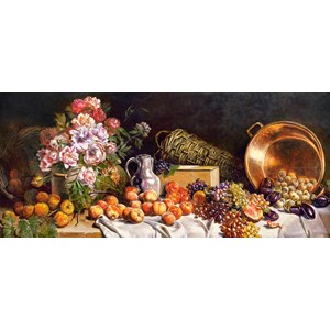 Castorland (B-060108) - "Still life with flowers and fruit on a table" - 600 piezas
