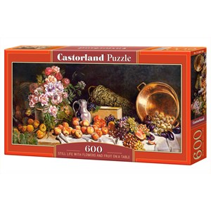 Castorland (B-060108) - "Still life with flowers and fruit on a table" - 600 piezas