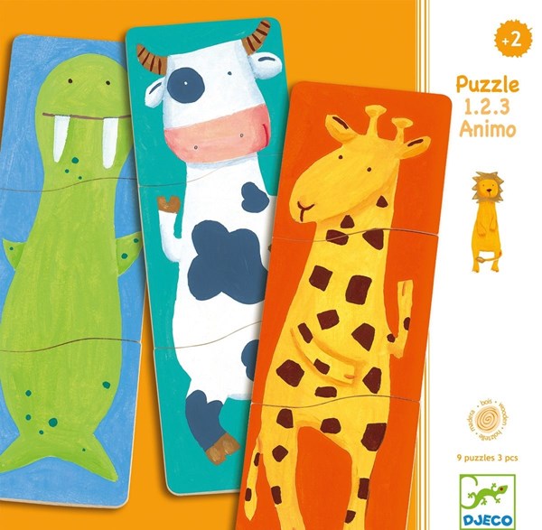 Djeco (01551) - "Funny Animals, 9 in 1" - 3 piezas