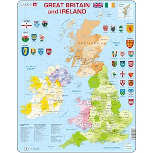 Larsen (K18-GB) - "Great Britain & Ireland Political Map - GB" - 48 piezas