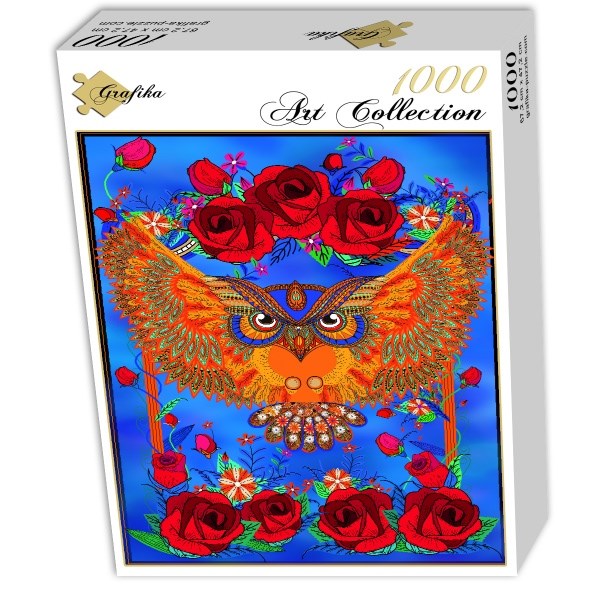 Grafika (01505) - "Owl & Roses" - 1000 piezas