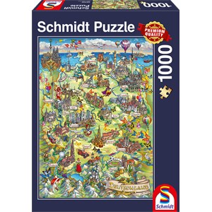 Schmidt Spiele (58330) - "Illustrated Germany" - 1000 piezas