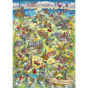 Schmidt Spiele (58330) - "Illustrated Germany" - 1000 piezas