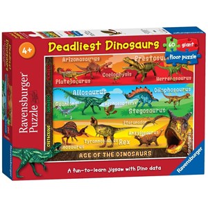 Ravensburger (05393) - "Deadliest Dinosaurs" - 60 piezas