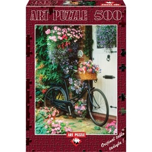 Art Puzzle (4166) - "Bicycle and Flowers" - 500 piezas