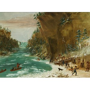 Grafika (02226) - George Catlin: "The Expedition Encamped below the Falls of Niagara. January 20, 1679, 1847-1848" - 300 piezas