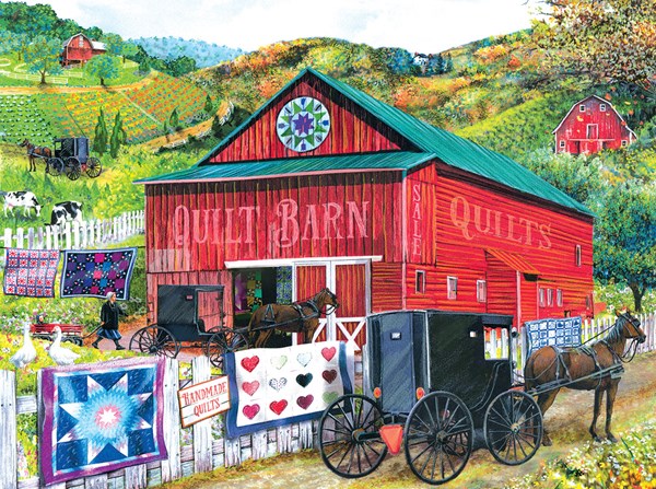 SunsOut (28785) - Tom Wood: "Stopping at the Quilt Barn" - 1000 piezas