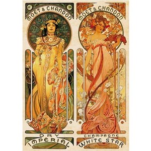 D-Toys (66930-MU05) - Alphonse Mucha: "Moet and Chandon, Cremant Imperial" - 1000 piezas