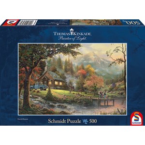 Schmidt Spiele (58465) - Thomas Kinkade: "Idyll at riverside" - 500 piezas