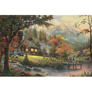 Schmidt Spiele (58465) - Thomas Kinkade: "Idyll at riverside" - 500 piezas
