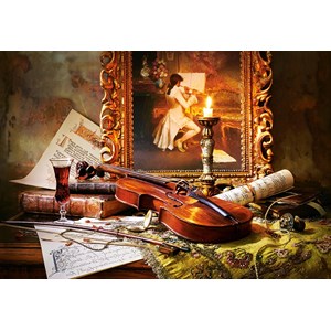 Castorland (C-103621) - "Still Life with Violin and Painting" - 1000 piezas