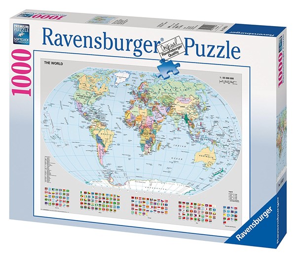 Ravensburger (15652) - "Political World Map" - 1000 piezas