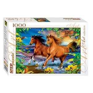 Step Puzzle (79097) - "Horses" - 1000 piezas