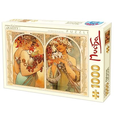 D-Toys (66930-MU06) - Alphonse Mucha: "Fruit and Flower Dyptich" - 1000 piezas