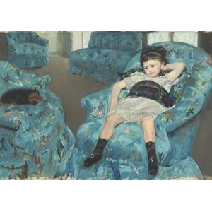 Grafika (00232) - Mary Cassatt: "Little Girl in a Blue Armchair, 1878" - 1000 piezas