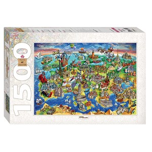 Step Puzzle (83059) - "Attractions of Europe" - 1500 piezas