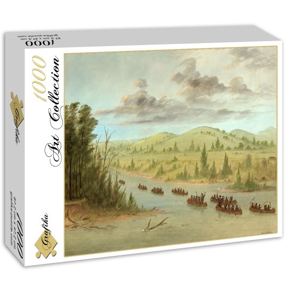 Grafika (02236) - George Catlin: "La Salle's Party Entering the Mississippi in Canoes. February 6, 1682, 1847-1848" - 1000 piezas