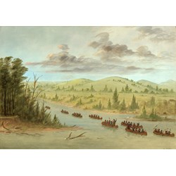 Grafika (02236) - George Catlin: "La Salle's Party Entering the Mississippi in Canoes. February 6, 1682, 1847-1848" - 1000 piezas