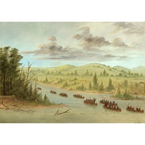 Grafika (02236) - George Catlin: "La Salle's Party Entering the Mississippi in Canoes. February 6, 1682, 1847-1848" - 1000 piezas