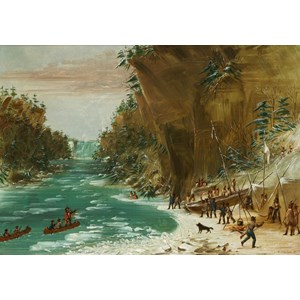 Grafika (02225) - George Catlin: "The Expedition Encamped below the Falls of Niagara. January 20, 1679, 1847-1848" - 1000 piezas