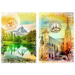 Grafika (T-00235) - "Austria and Switzerland" - 1000 piezas