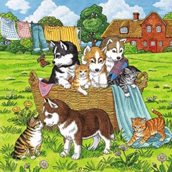 Ravensburger (08002) - "Cats and Dogs" - 49 piezas