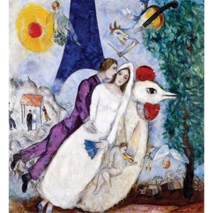 Puzzle Michele Wilson (A956-250) - Marc Chagall: "The Bridal Pair with the Eiffel Tower" - 250 piezas
