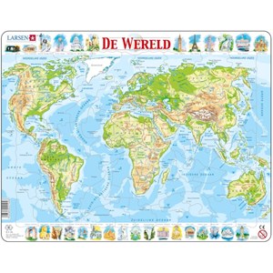 Larsen (K4-NL) - "The World Physical Map - NL" - 80 piezas