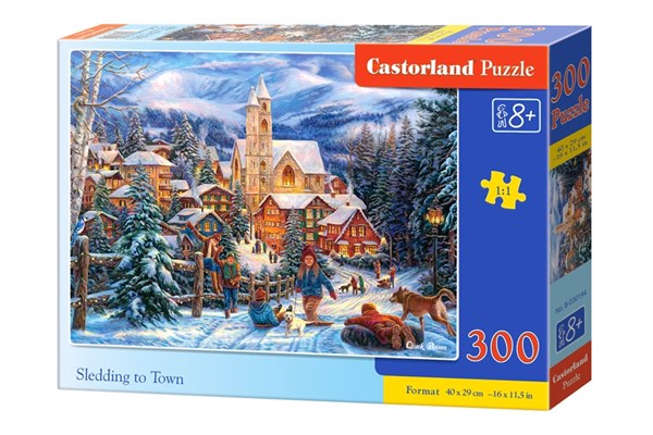 Castorland (B-030194) - "Sledding to Town" - 300 piezas