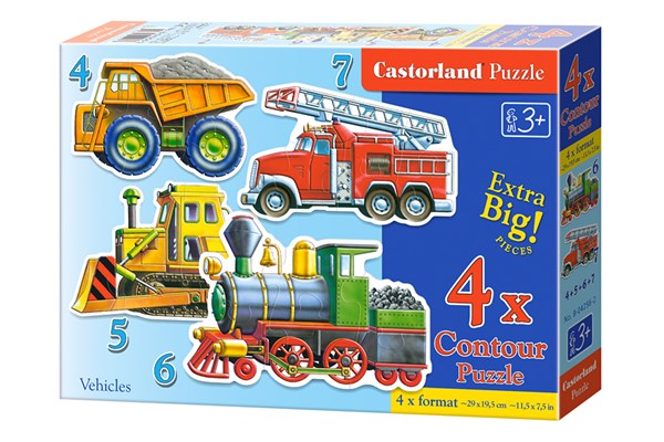 Castorland (B-04256) - "Vehicles" - 4 5 6 7 piezas