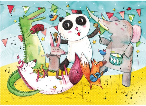 Puzzle Michele Wilson (W422-12) - "Animal Concert" - 12 piezas