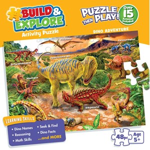 Buffalo Games (39043) - "Dino Adventure (Build and Explore)" - 48 piezas