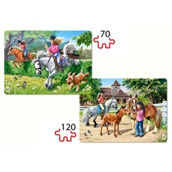 Castorland (С-021062) - "Horse Riding Lesson" - 70 120 piezas