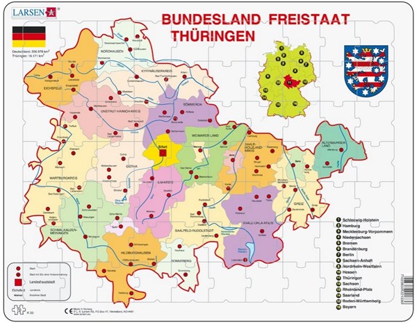 Larsen (K33) - "Bundesland, Freistaat Thüringen" - 70 piezas