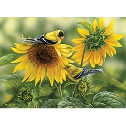 Cobble Hill (51818) - Rosemary Millette: "Sunflowers and Goldfinches" - 1000 piezas