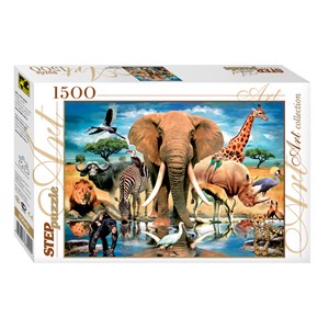 Step Puzzle (83042) - "World of Animals" - 1500 piezas