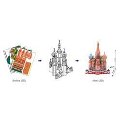Cubic Fun (MC093H) - Fredric Church: "Saint Basil the Blessed Cathedral of Moscow" - 214 piezas