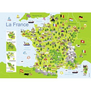 Nathan (86732) - "Map of France" - 100 piezas