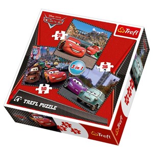 Trefl (34105) - "Cars 2, Travel Around Europe" - 20 36 50 piezas