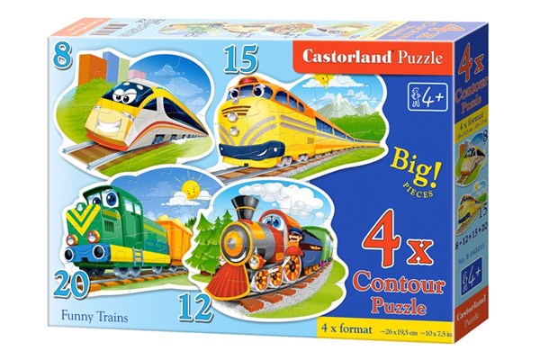 Castorland (B-043033) - "Funny Trains" - 8 12 15 20 piezas