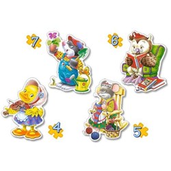 Castorland (B-04102) - "Playing Animals" - 4 5 6 7 piezas
