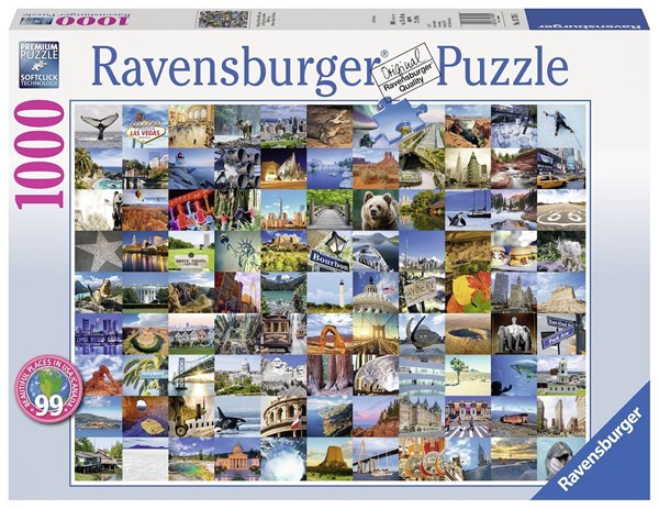 Ravensburger (19709) - "99 Beautiful Places USA/Canada" - 1000 piezas