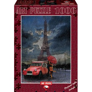 Art Puzzle (4407) - "Eiffel, Rain and Love" - 1000 piezas