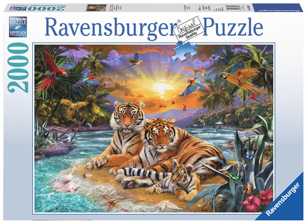 Ravensburger (16624) - "Tiger Family at Sunset" - 2000 piezas