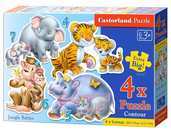 Castorland (B-04249) - "Babies of the jungle" - 4 5 6 7 piezas